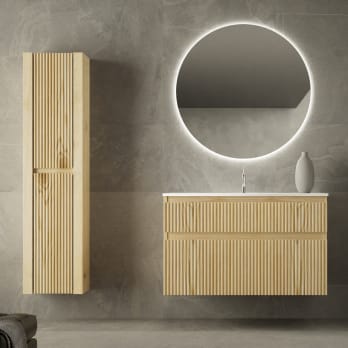 Conjunto de mueble de baño de madera maciza Bruntec Alpes