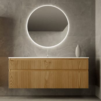 Conjunto de mueble de baño de madera maciza Bruntec Alpes
