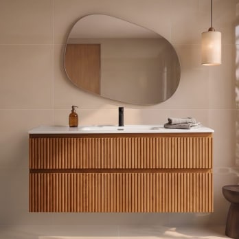 Conjunto de mueble de baño de madera maciza Bruntec Alpes