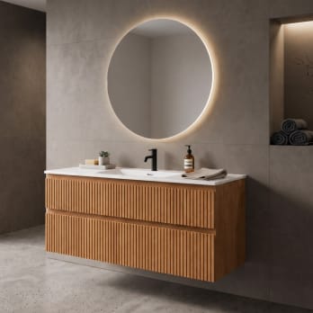 Conjunto de mueble de baño de madera maciza Bruntec Alpes