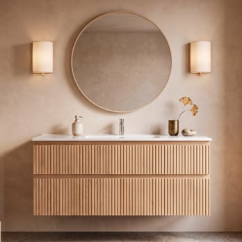 Conjunto de mueble de baño de madera maciza Bruntec Alpes