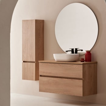 Conjunto mueble de baño con lavabo sobre encimera Sanchís Deco Lux