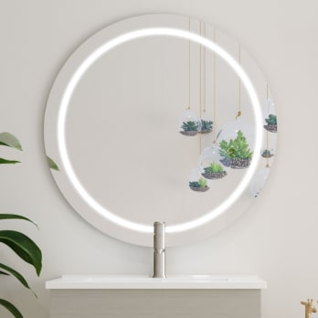 Espejo de baño con luz LED Bruntec Ring
