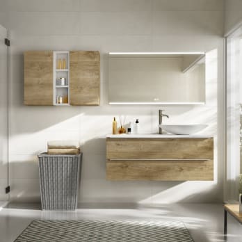 Mueble de baño con encimera de madera Coycama Landes