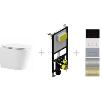 Pack inodoro + cisterna empotrada + pulsador Fossil Natura Bolonia mate