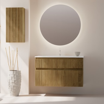 Conjunto de mueble de baño de madera maciza Bruntec Alpes 16