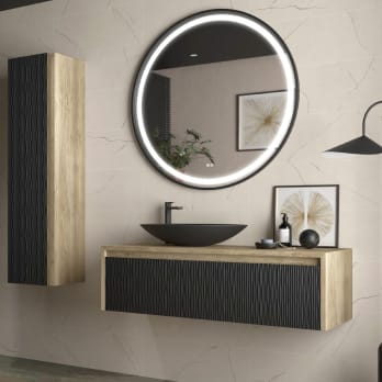 Mueble de baño Coycama lambda con encimera de madera