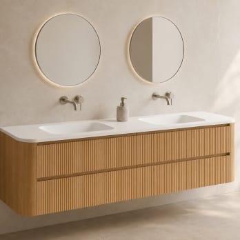 Conjunto de mueble de baño con lavabo Solid Surface Bruntec Duna