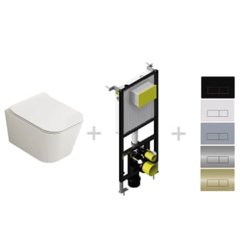 Pack inodoro + cisterna empotrada + pulsador Fossil Natura Florencia