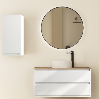 Mueble de baño con encimera de madera Bruntec Boston nórdico