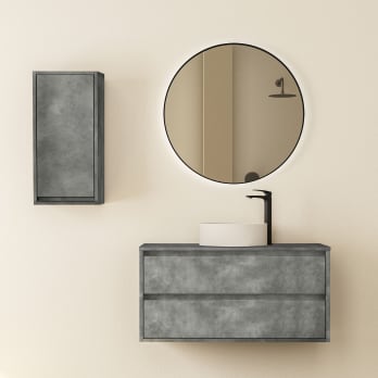 Mueble de baño con encimera de madera Bruntec Boston nórdico