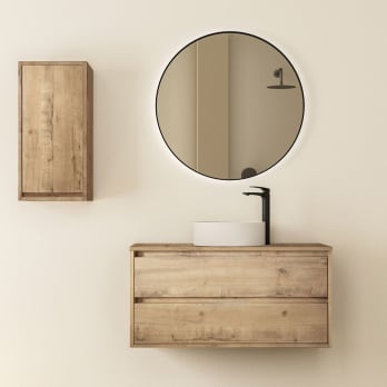 Mueble de baño con encimera de madera Bruntec Boston nórdico