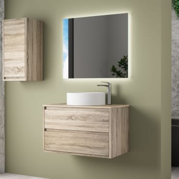 Mueble de baño con encimera de madera Bruntec Boston nórdico