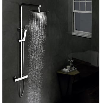 Columna de ducha extensible 95-137 cm de acero inoxidable con rociador  redondo Imex Milán