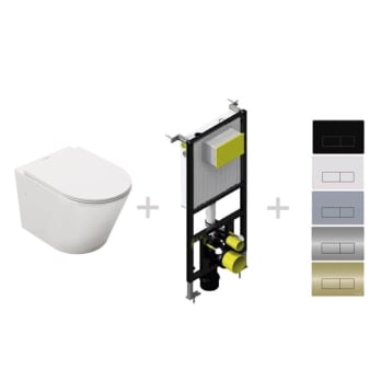Pack inodoro + cisterna empotrada + pulsador Fossil Natura Venecia