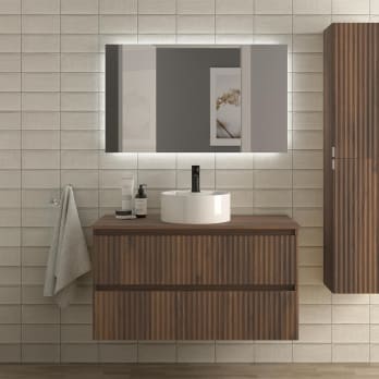 Conjunto mueble de baño Salgar Kira con lavabo sobre encimera