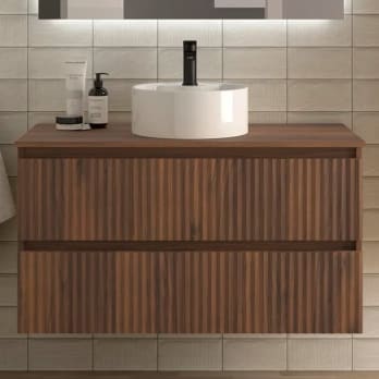 Conjunto mueble de baño Salgar Kira con lavabo sobre encimera