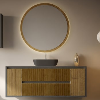 Mueble de baño con encimera de madera maciza Bruntec Alpes 13