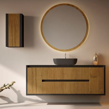 Mueble de baño con encimera de madera maciza Bruntec Alpes 13