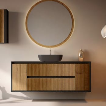 Mueble de baño con encimera de madera maciza Bruntec Alpes 13