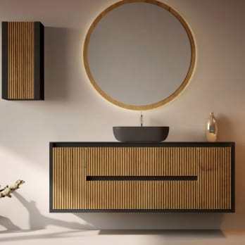 Mueble de baño con encimera de madera maciza Bruntec Alpes 13