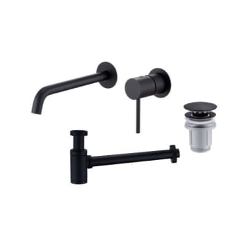 Pack grifo de lavabo empotrado Monza + Válvula click-clack + Sifón visto redondo de Imex