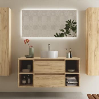 Conjunto mueble de baño con lavabo sobre encimera Salgar Bequia