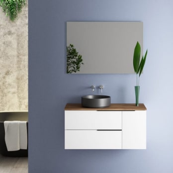 Mueble de baño con encimera de madera Bruntec Coban