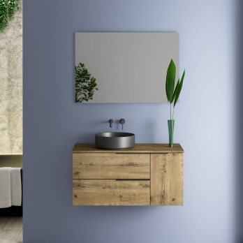 Mueble de baño con encimera de madera Bruntec Coban