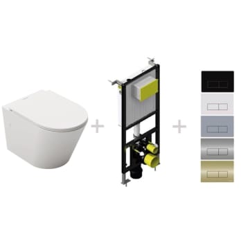 Pack inodoro + cisterna empotrada + pulsador Fossil Natura Venecia