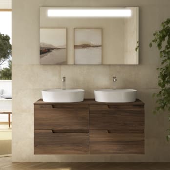 Mueble de baño con encimera del mismo color que le mueble Salgar Vima
