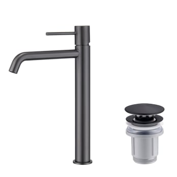 Pack Grifo de lavabo caño alto Imex Monza + Válvula click-clack