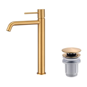 Pack Grifo de lavabo caño alto Imex Monza + Válvula click-clack