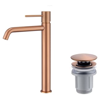Pack Grifo de lavabo caño alto Imex Monza + Válvula click-clack