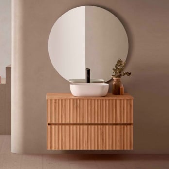 Conjunto mueble de baño con lavabo sobre encimera Sanchis Etna