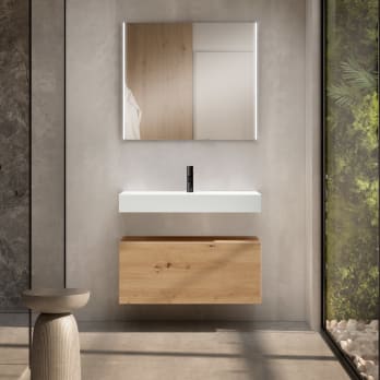 Conjunto mueble de baño Viso Bath con lavabo de cerámica 12 cm de altura y cajonera Nomad
