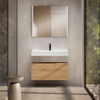 Conjunto mueble de baño Viso Bath con lavabo de cerámica 12 cm de altura y cajonera Nomad