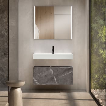 Conjunto mueble de baño Viso Bath con lavabo de cerámica 12 cm de altura y cajonera Nomad