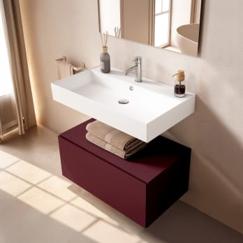 Conjunto mueble de baño Viso con lavabo de cerámica 12 cm de altura y cajonera Nomad