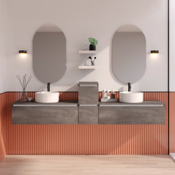 Mueble de baño con encimera de madera Campoaras Aqua