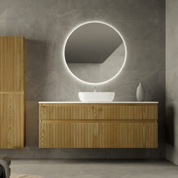 Mueble de baño madera maciza con encimera de solid surface Bruntec Alpes 5