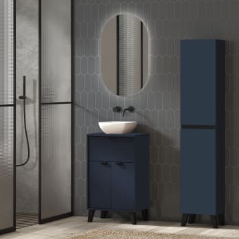 Conjunto mueble de baño fondo reducido 35.5 cm con lavabo sobre encimera Visobath Midi