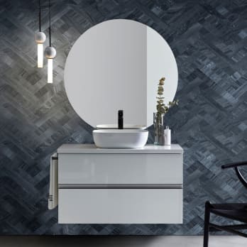 Conjunto mueble de baño con lavabo sobre encimera Sanchís Hana