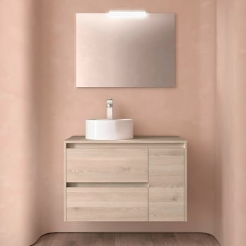Mueble de baño con encimera de madera Salgar Noja