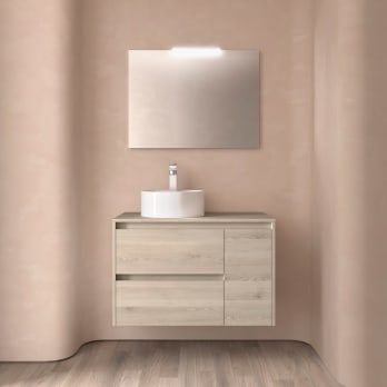 Mueble de baño con encimera de madera Salgar Noja