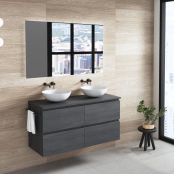 Mueble de baño con encimera de madera Bruntec Roma