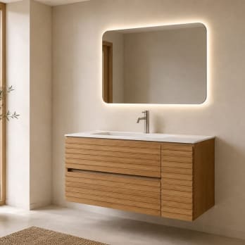 Conjunto Mueble de baño Bruntec Alpes 21 con lavabo Solid Surface
