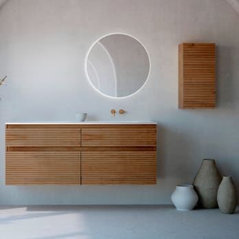 Conjunto de mueble de baño madera maciza palilleria Horizontal Bruntec Alpes 7