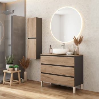 Mueble de baño con encimera de madera Campoaras Kloe