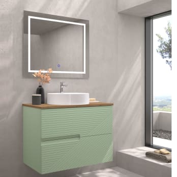 Mueble de baño con encimera de madera Bruntec Limo colores